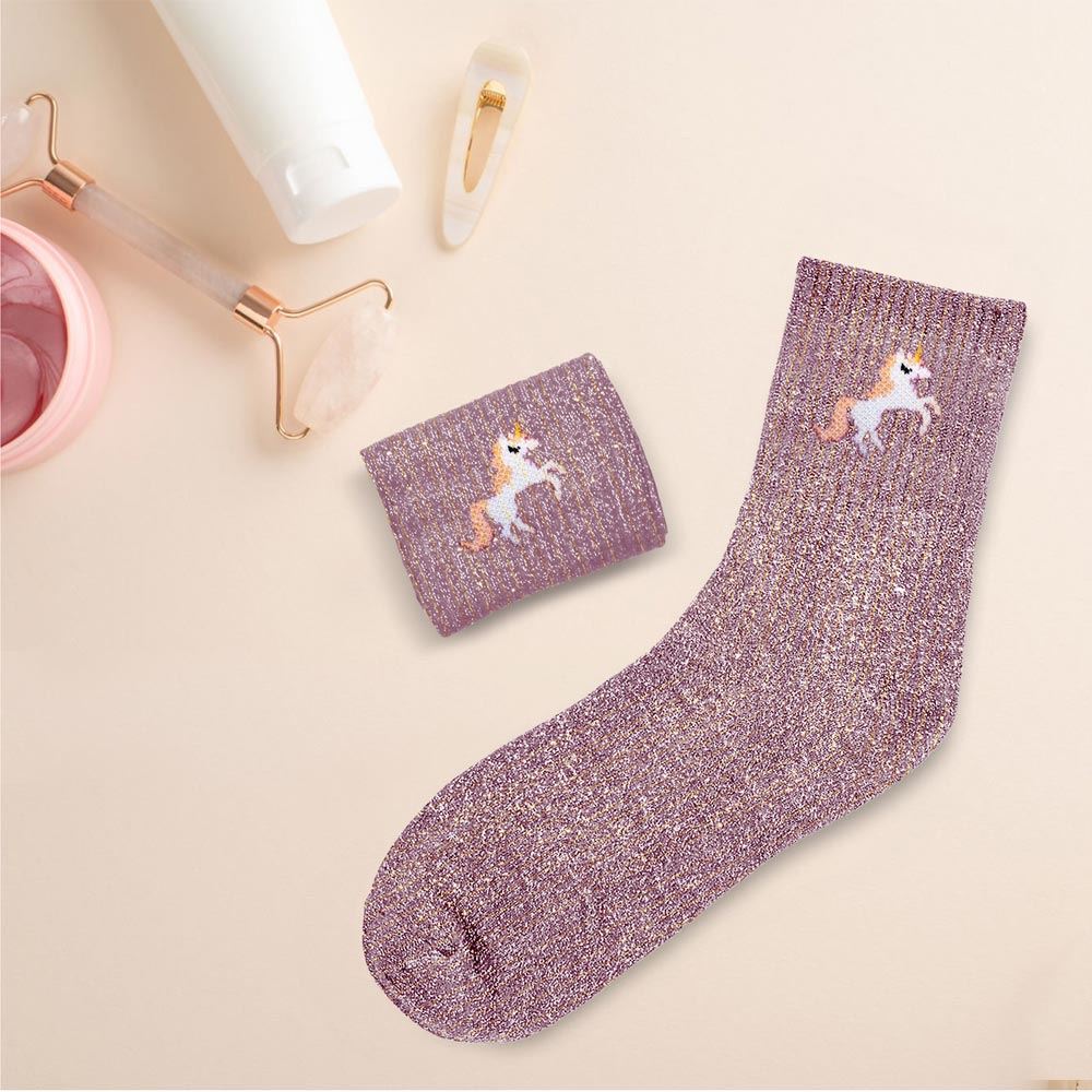 Chaussette paillette licorne
