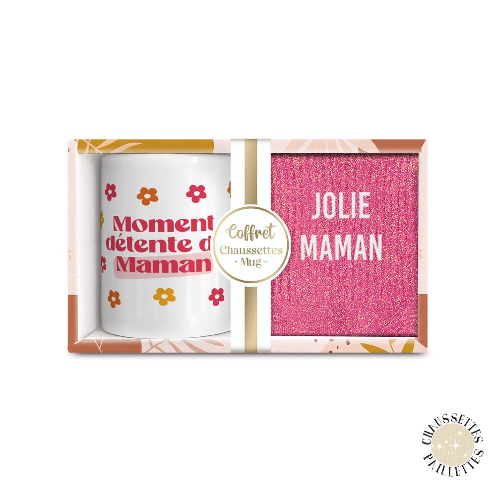 Coffret mug/chaussettes jolie maman