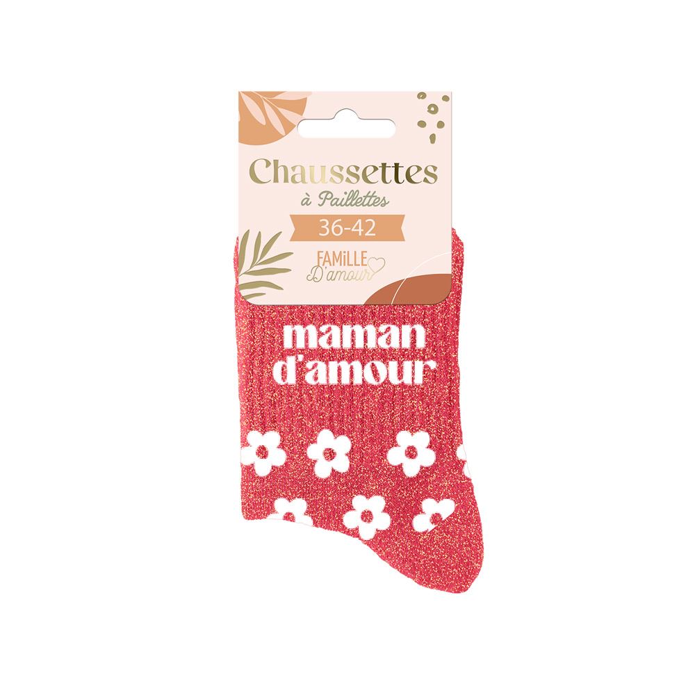 Chaussettes paillettes maman d amour