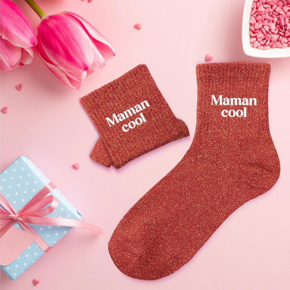 Chaussettes paillettes maman cool