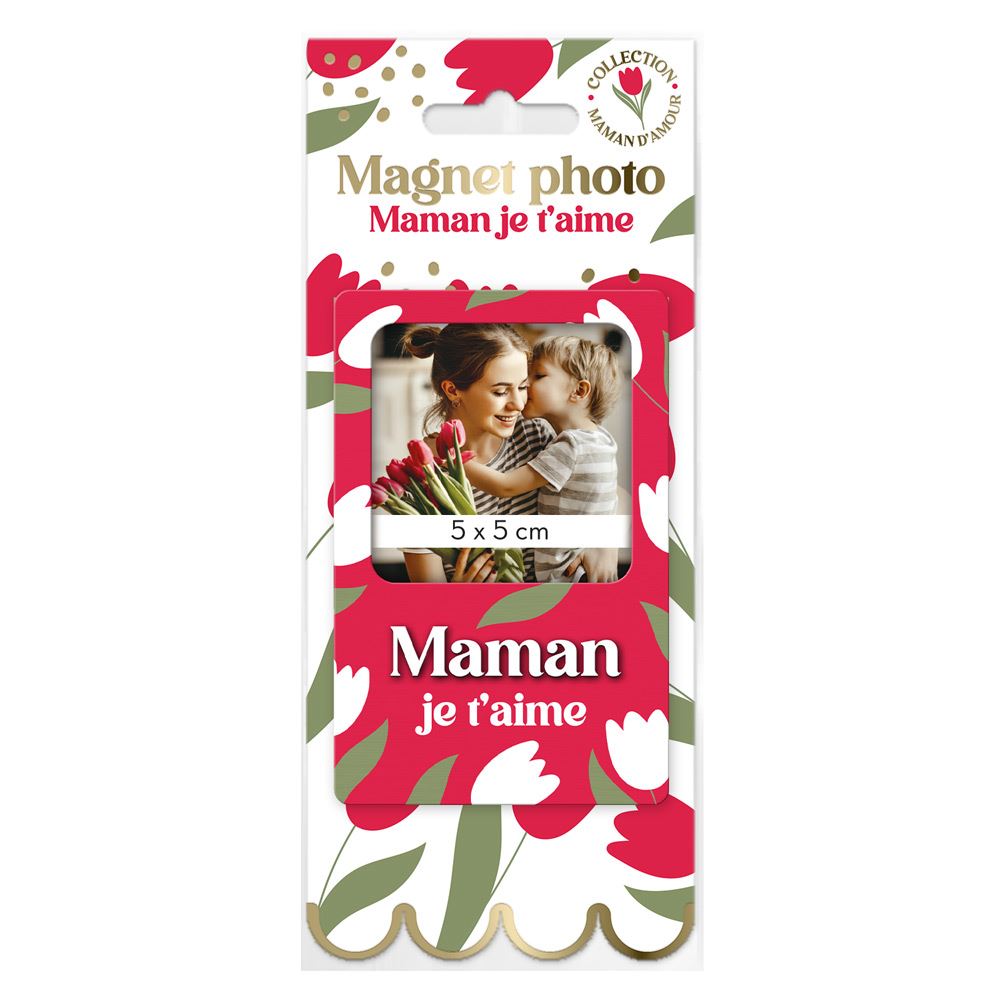 Magnet bois photo maman je t aime