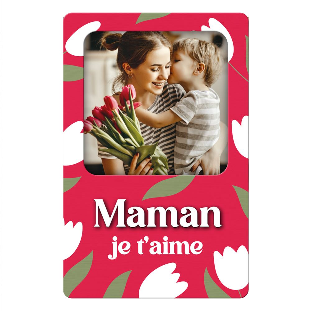 Magnet bois photo maman je t aime
