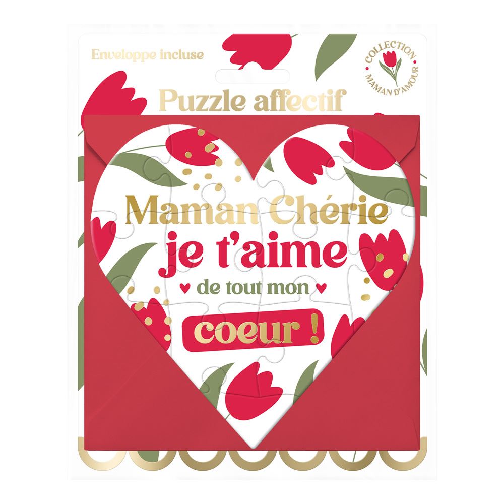Puzzle affectif cŒur maman cherie