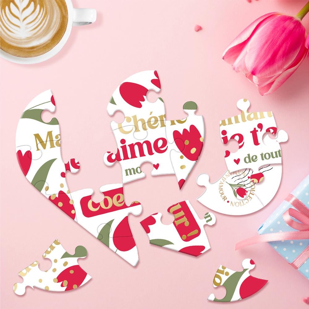 Puzzle affectif cŒur maman cherie