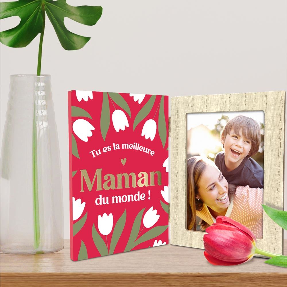 Cadre photo double meilleure maman