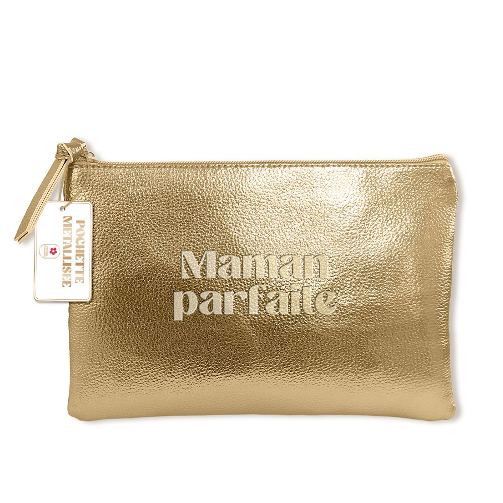 Pochette metalisee or maman parfaite