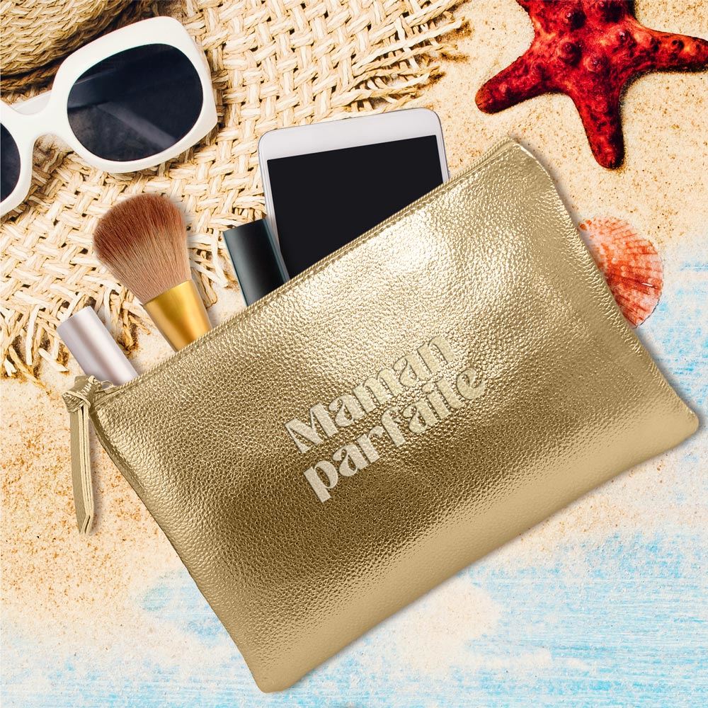Pochette metalisee or maman parfaite