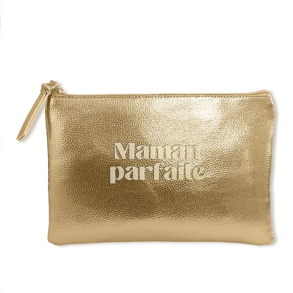 Pochette metalisee or maman parfaite