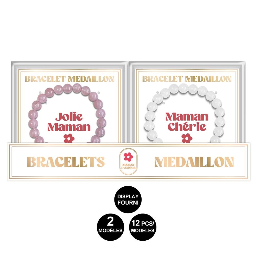 Bracelet medaillon maman 2mod /