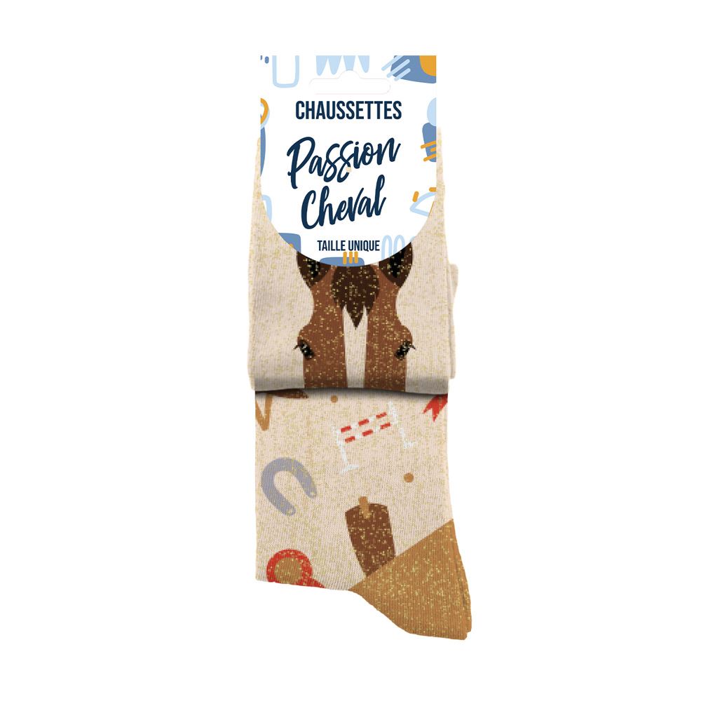 Chaussette paillettes duo passion cheval