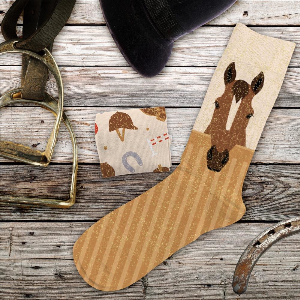 Chaussette paillettes duo passion cheval