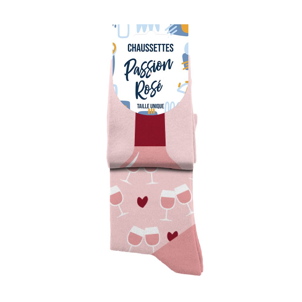 Chaussette duo passion rose