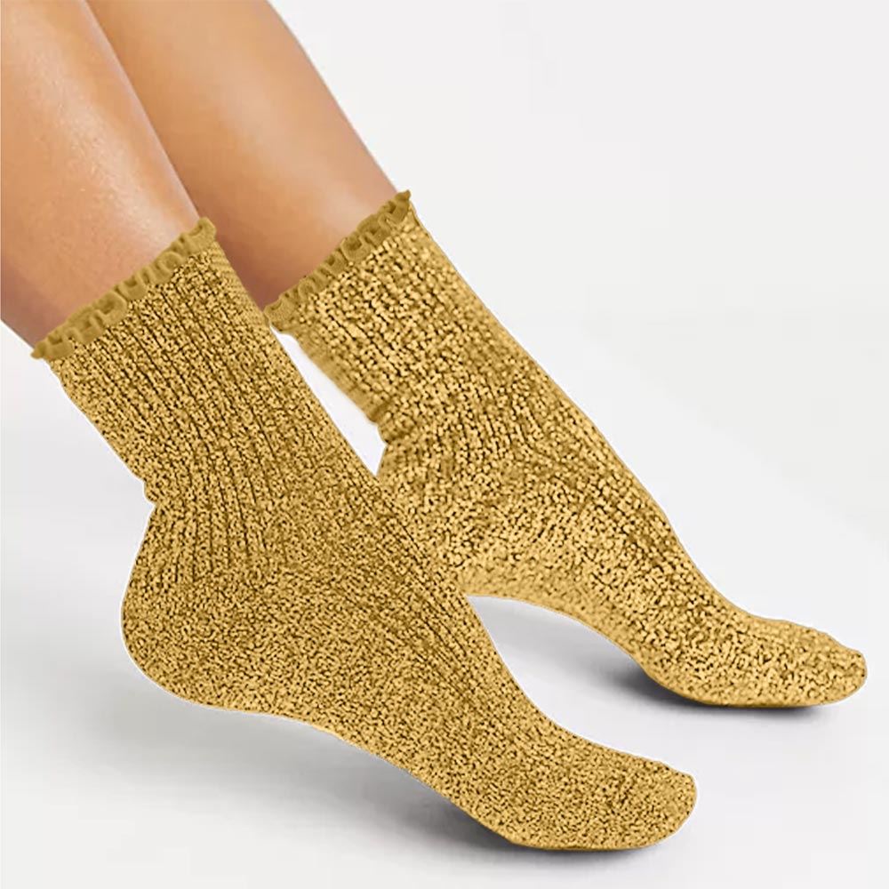 Chaussettes feston paillettes curry