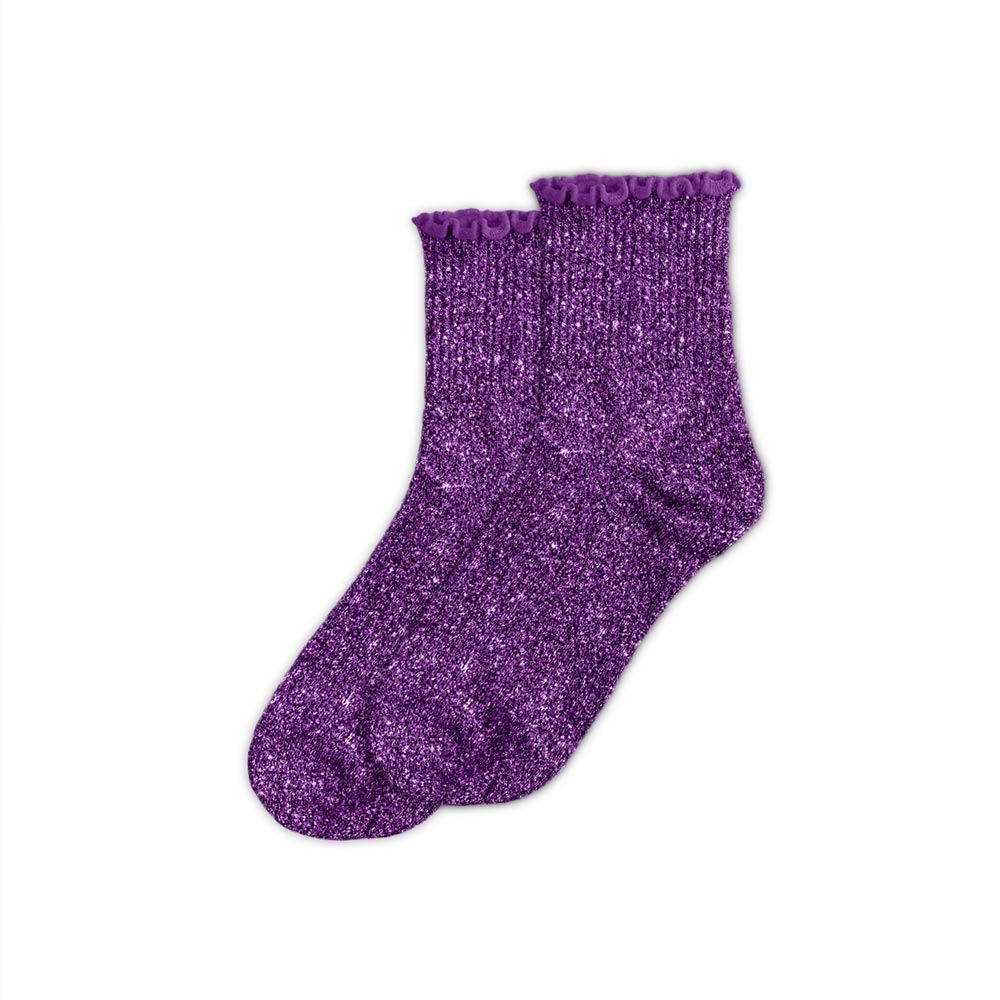 Chaussettes feston paillettes violet