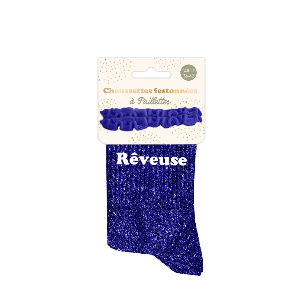 Chaussettes feston paillettes reveuse