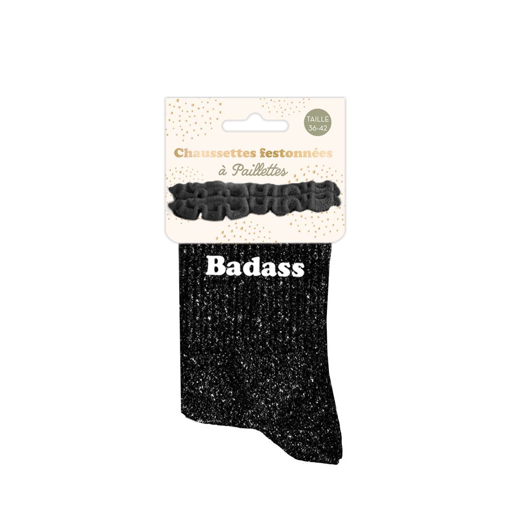 Chaussettes feston paillettes badass