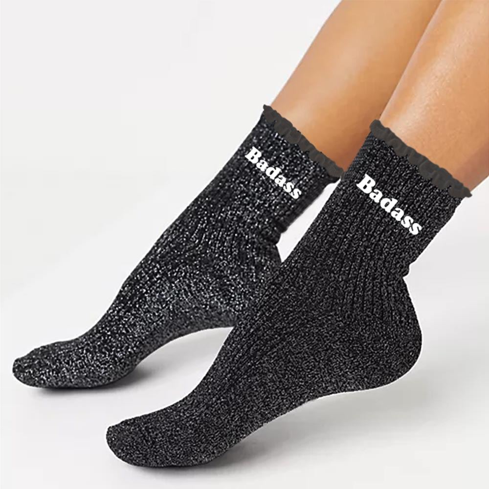 Chaussettes feston paillettes badass