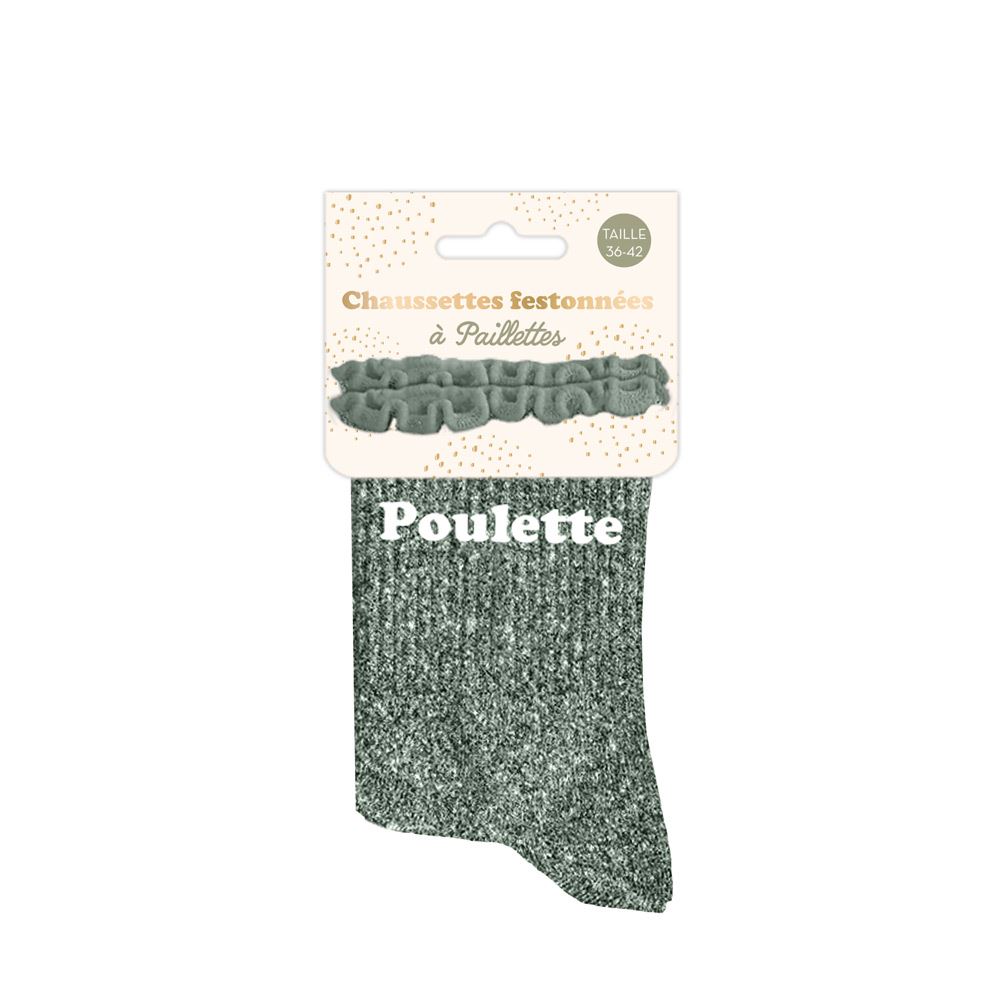 Chaussettes feston paillettes poulette