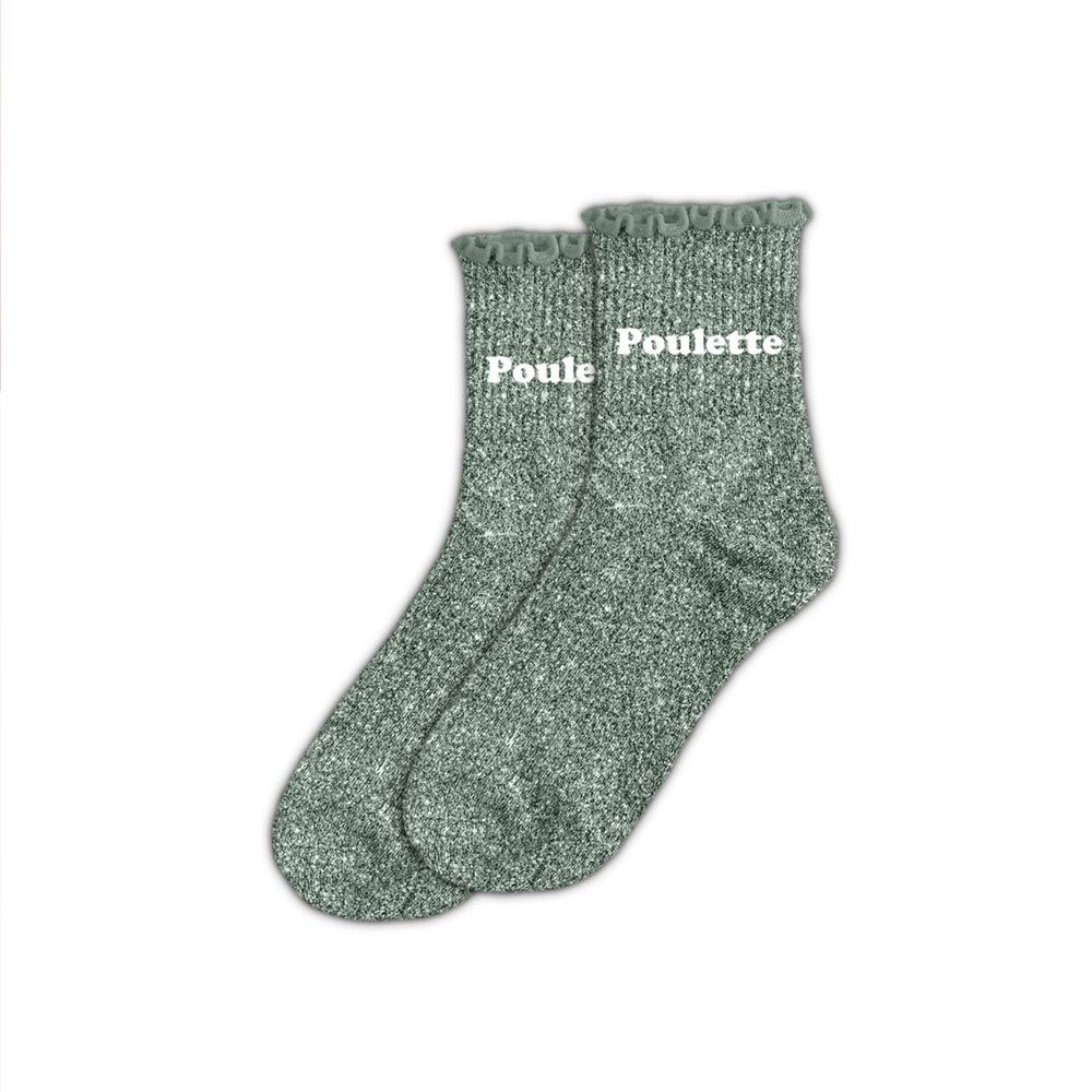 Chaussettes feston paillettes poulette