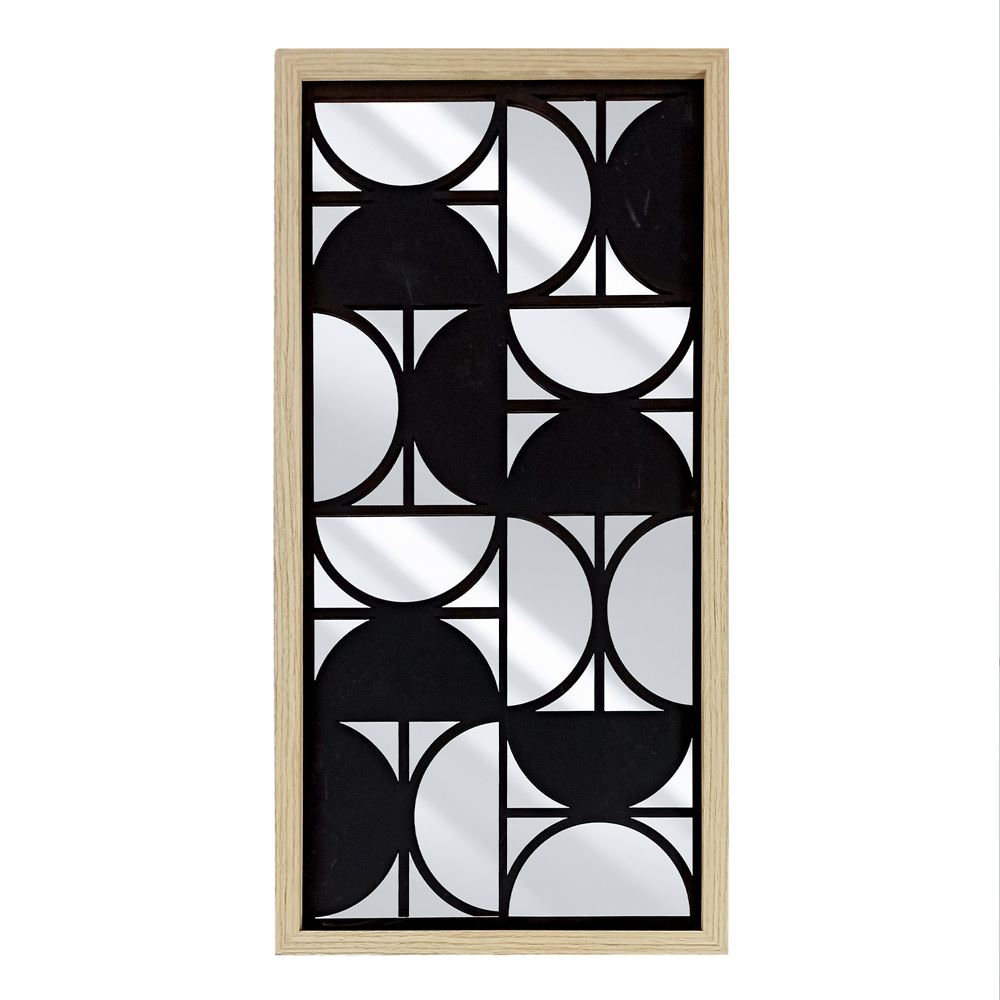 Miroir demi cercle deco bois
