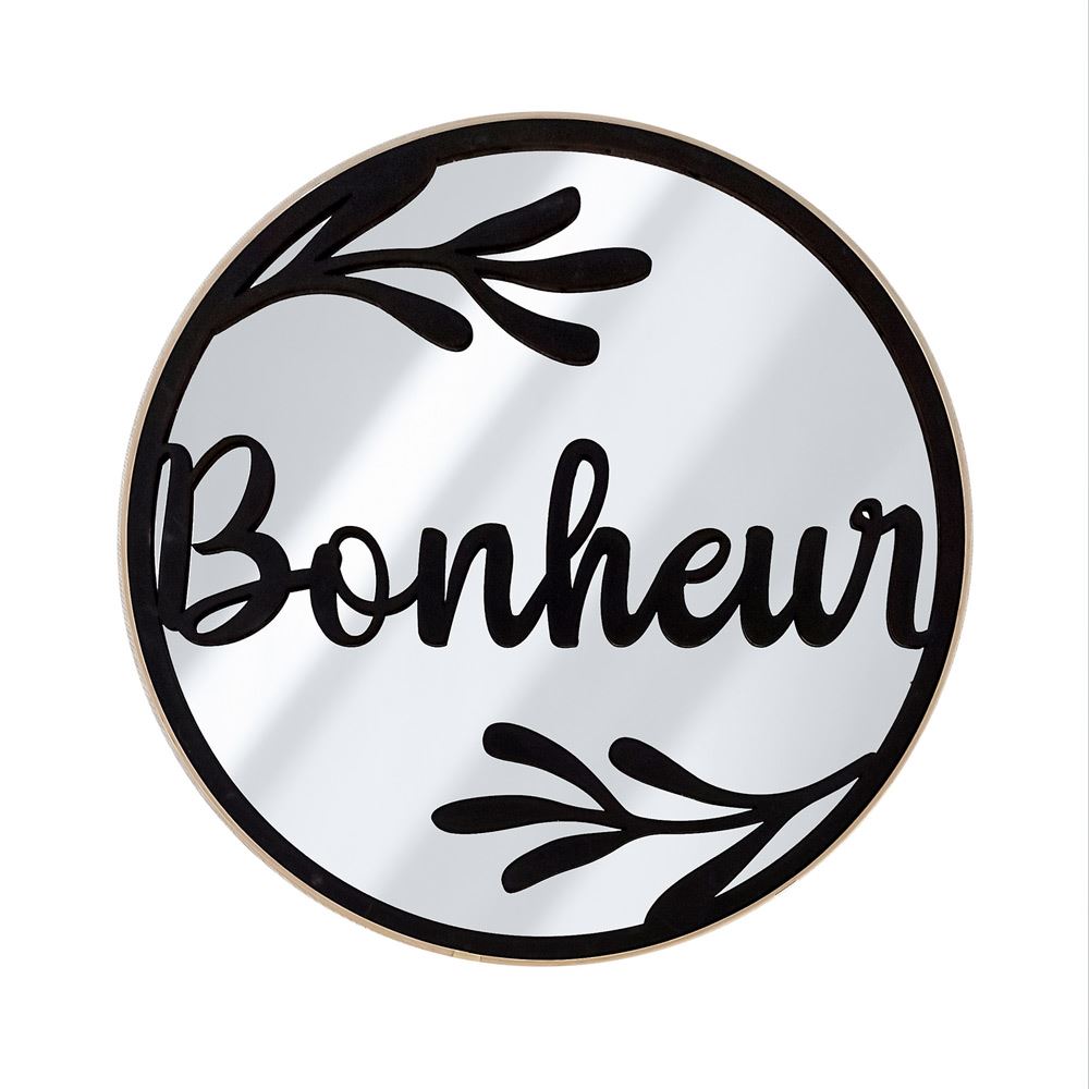 Miroir bonheur deco bois