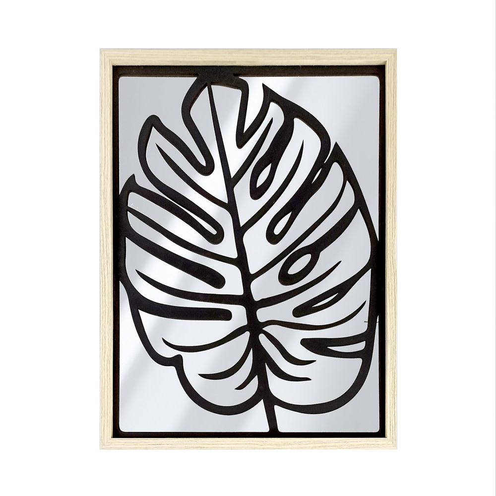 Miroir monstera deco bois