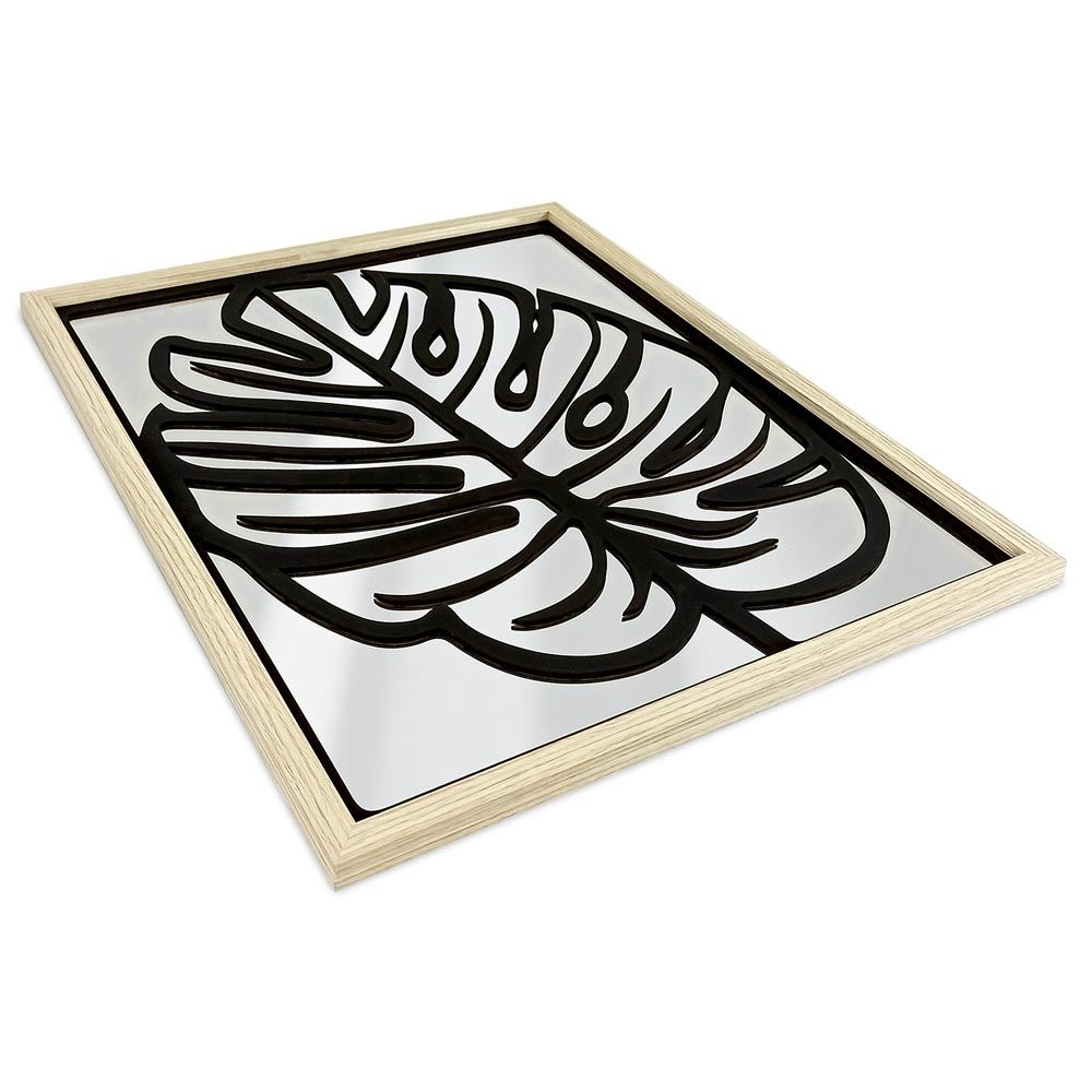 Miroir monstera deco bois