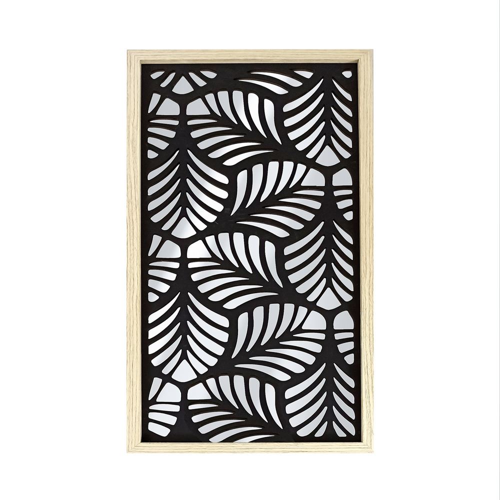 Miroir feuillage deco bois