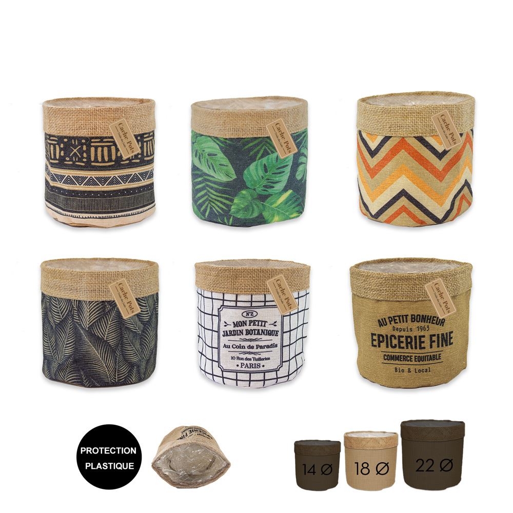 Cache pot jute mm 6mods /18pcs