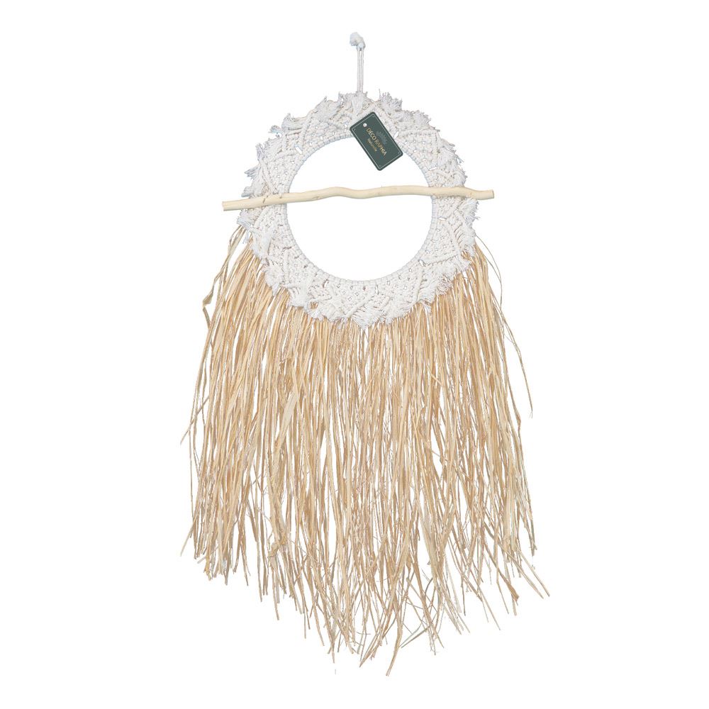 Deco raphia macrame et bois flotte