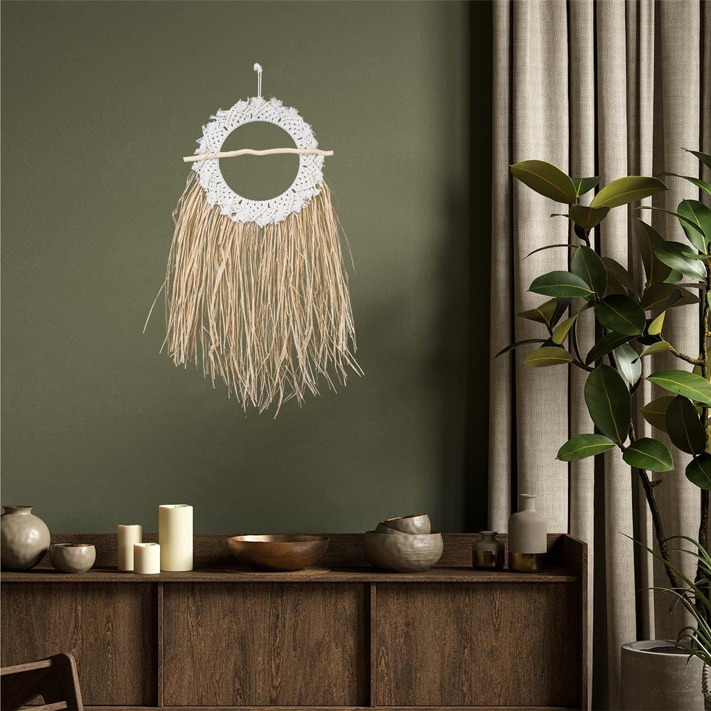 Deco raphia macrame et bois flotte