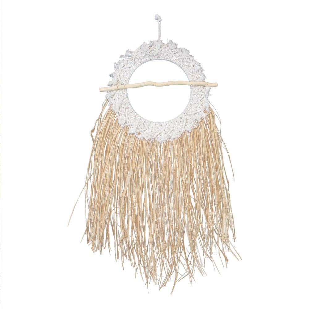 Deco raphia macrame et bois flotte