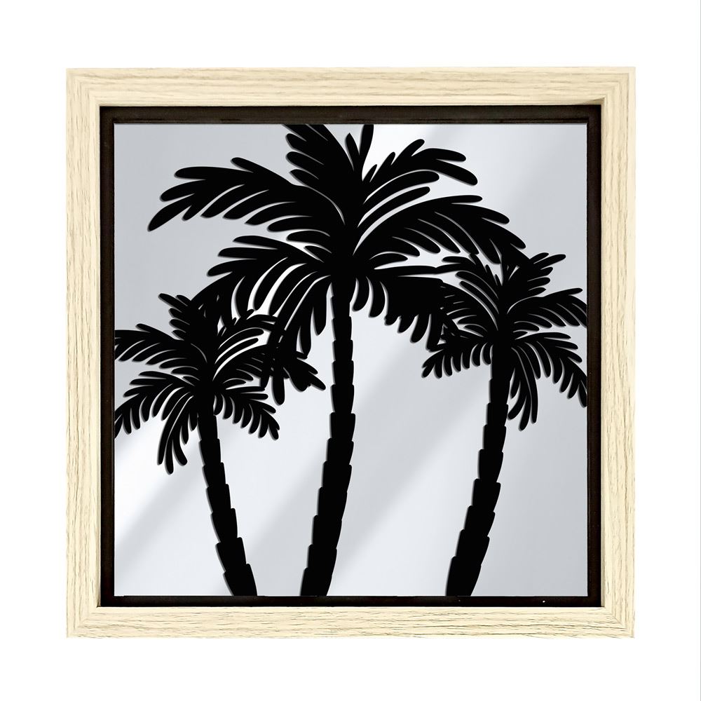 Miroir palmiers deco bois