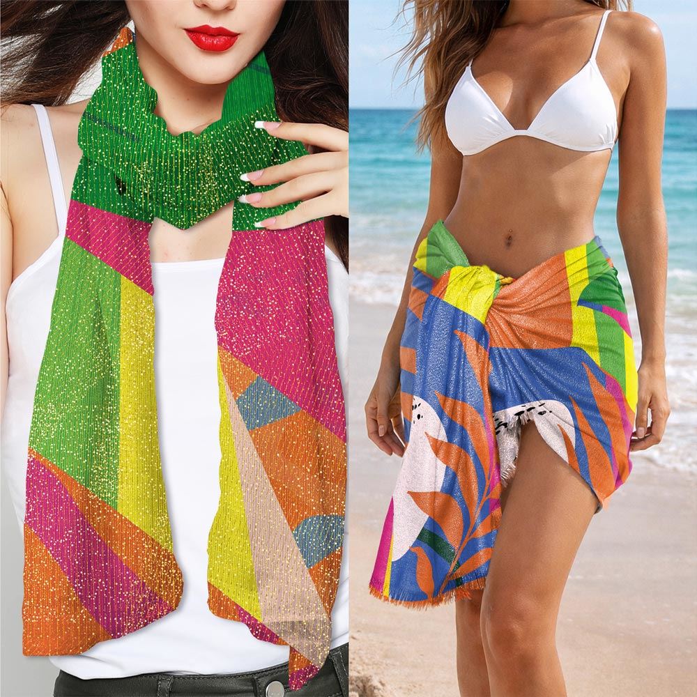 Foulard/pareo colore a paillettes