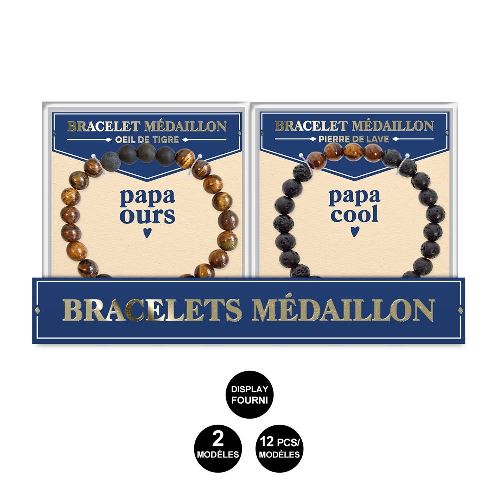 Bracelets medaillon papa 2mods
