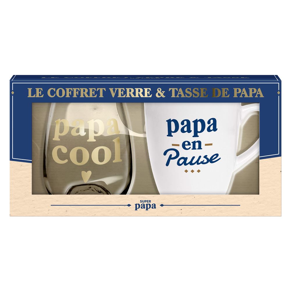 Coffret verre & tasse papa