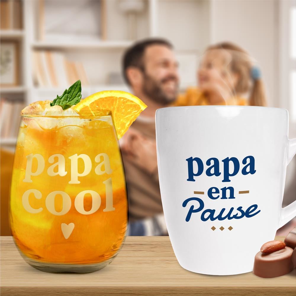 Coffret verre & tasse papa