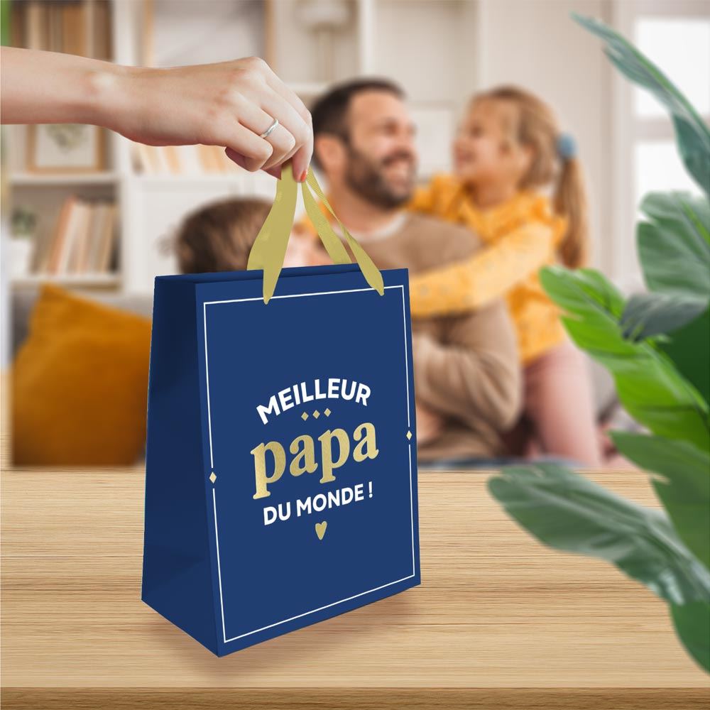 Pochette cadeau meilleur papa mm