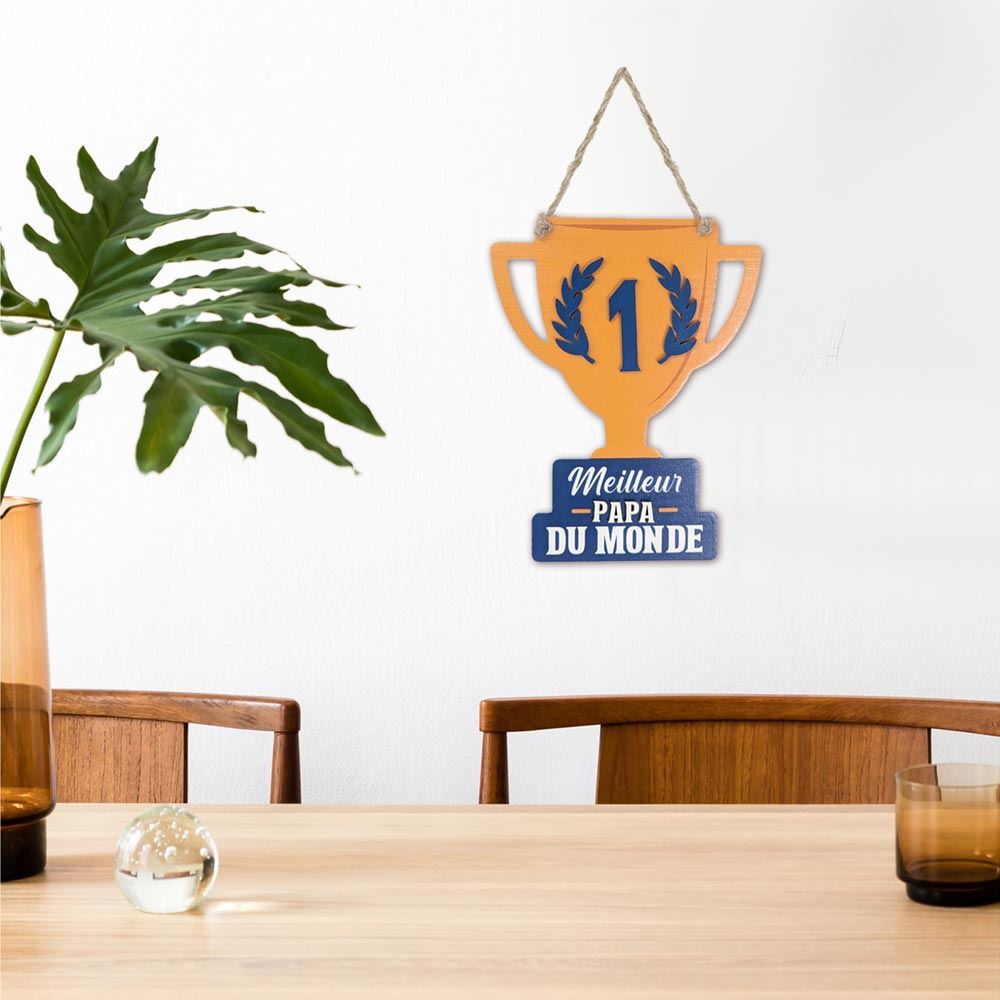 Meilleur papa du monde plaque bois