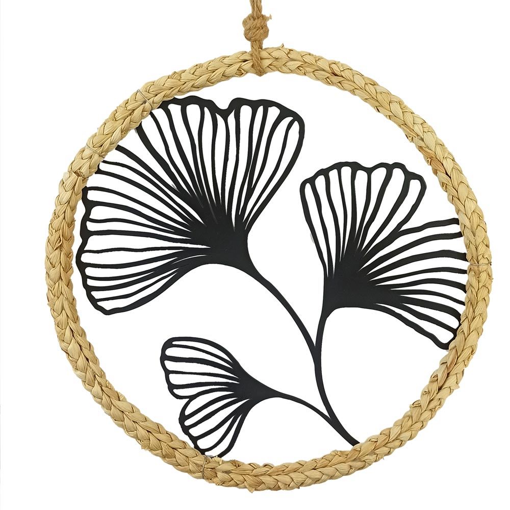 Deco murale rond ginkgo
