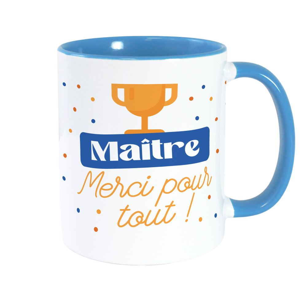 Mug bleu maitre merci