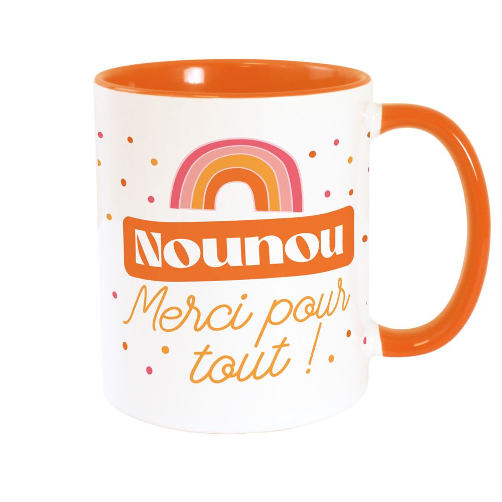 Mug orange nounou merci