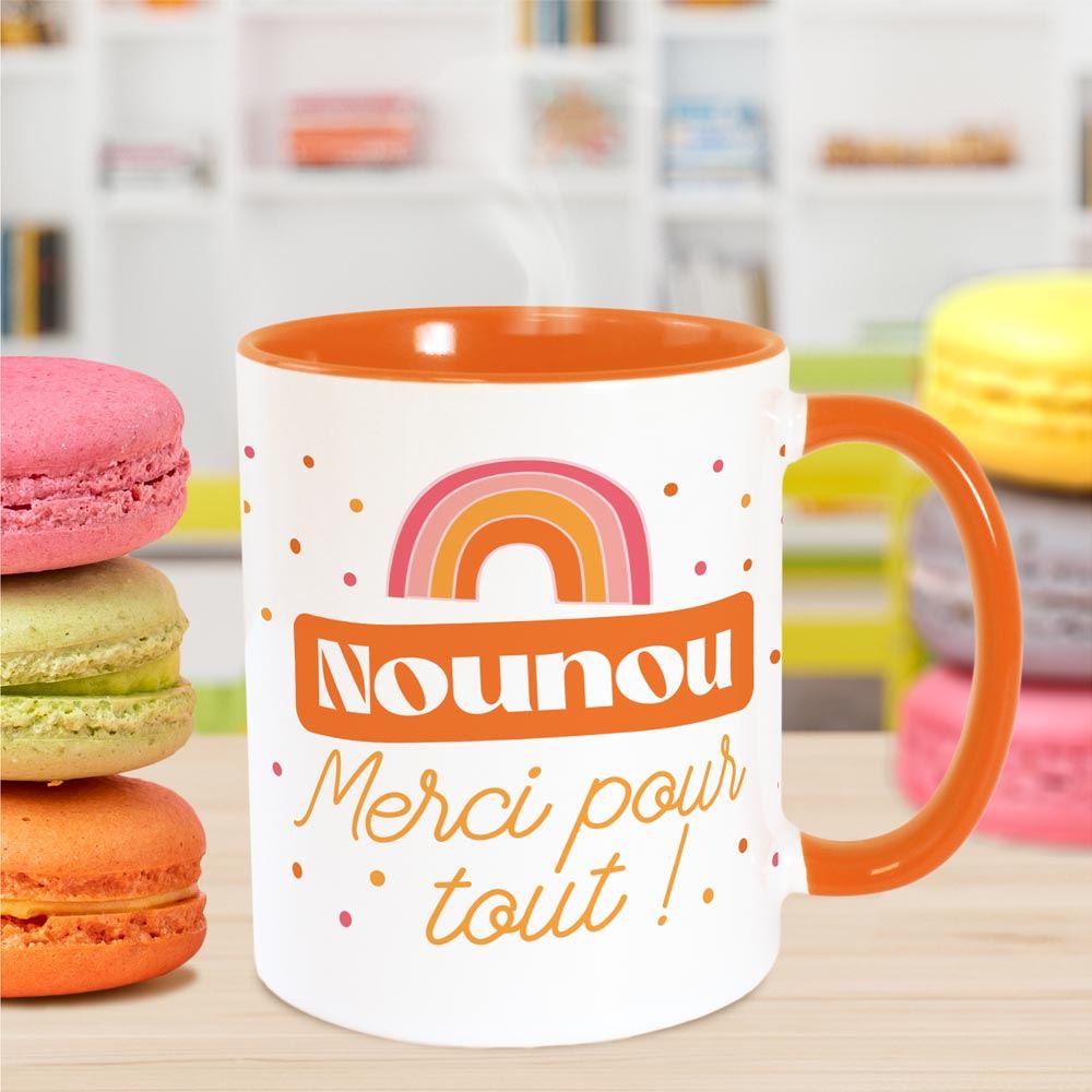 Mug orange nounou merci