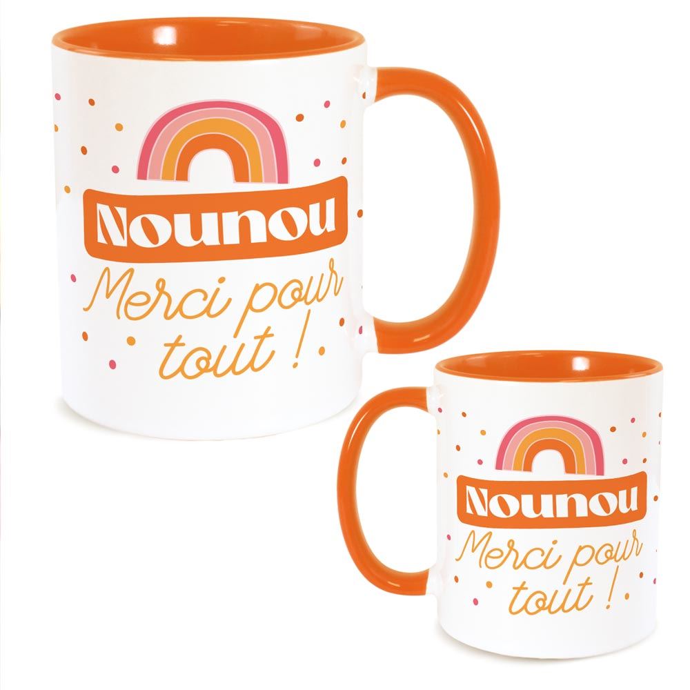 Mug orange nounou merci