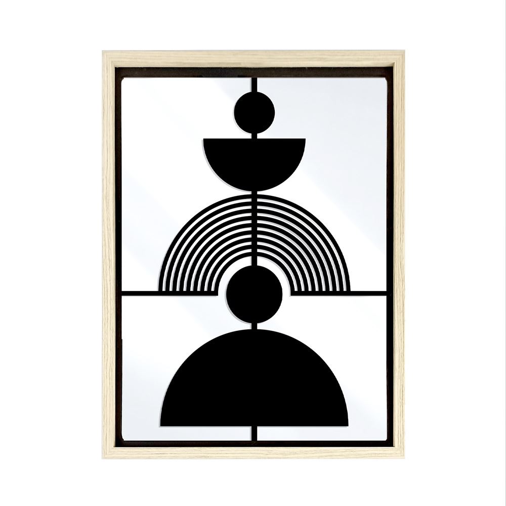 Miroir japandi abstrait deco bois