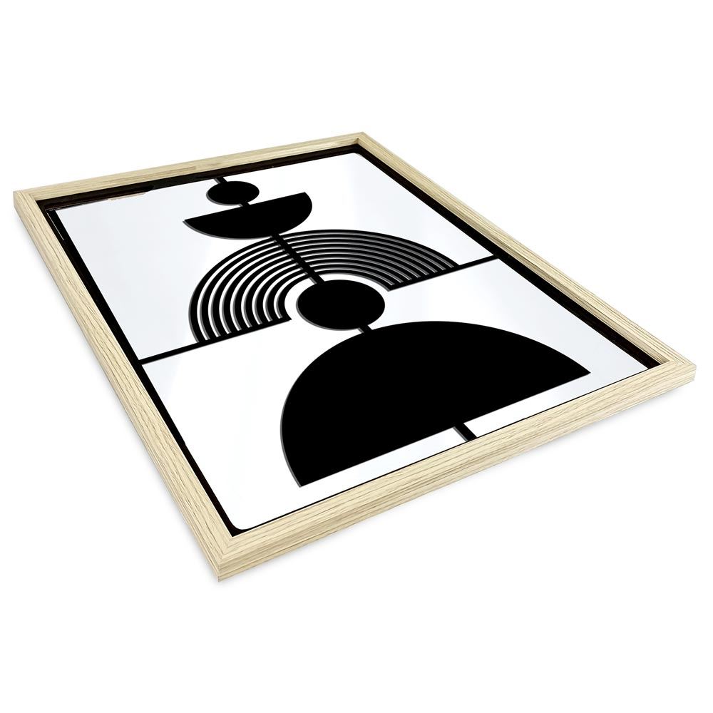 Miroir japandi abstrait deco bois