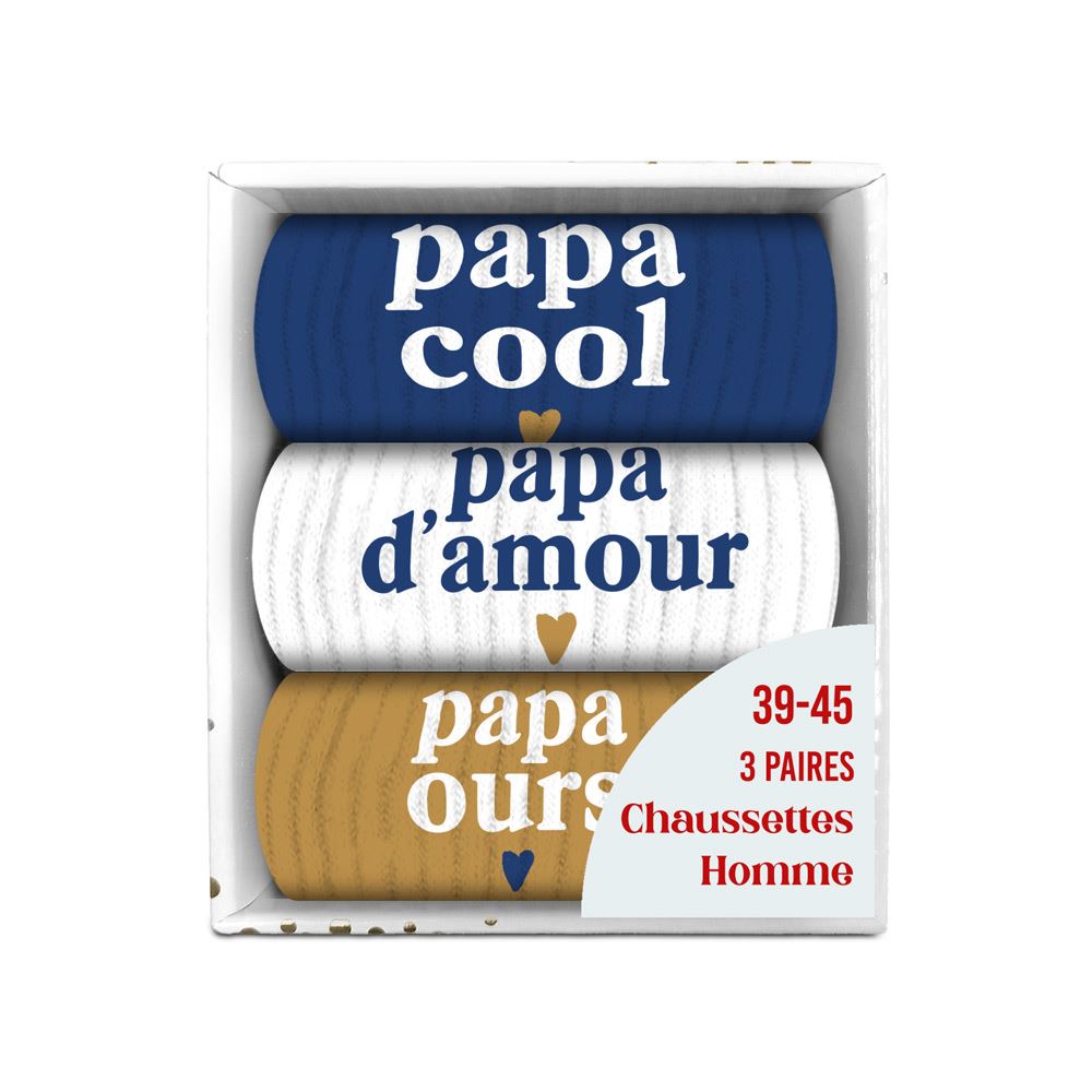 Coffret trio chaussettes papa cool