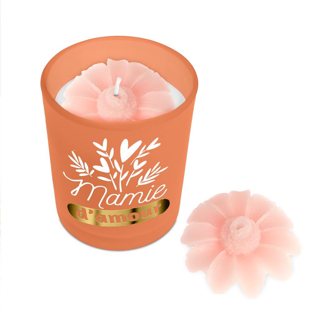 Bougie affective orange mamie damour
