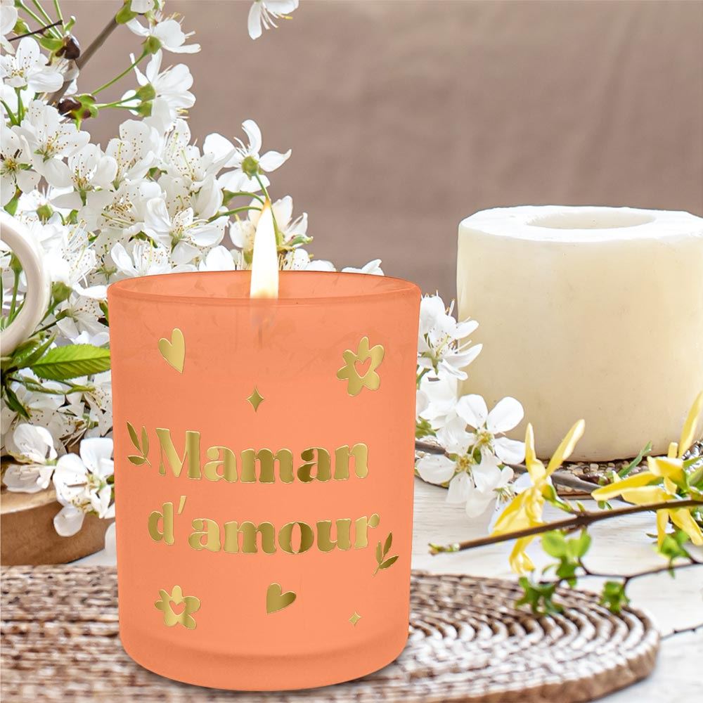 Bougie affective orange maman damour