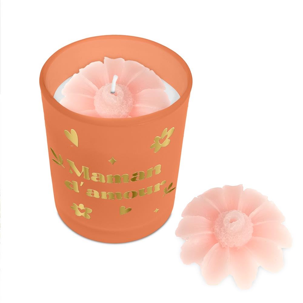 Bougie affective orange maman damour